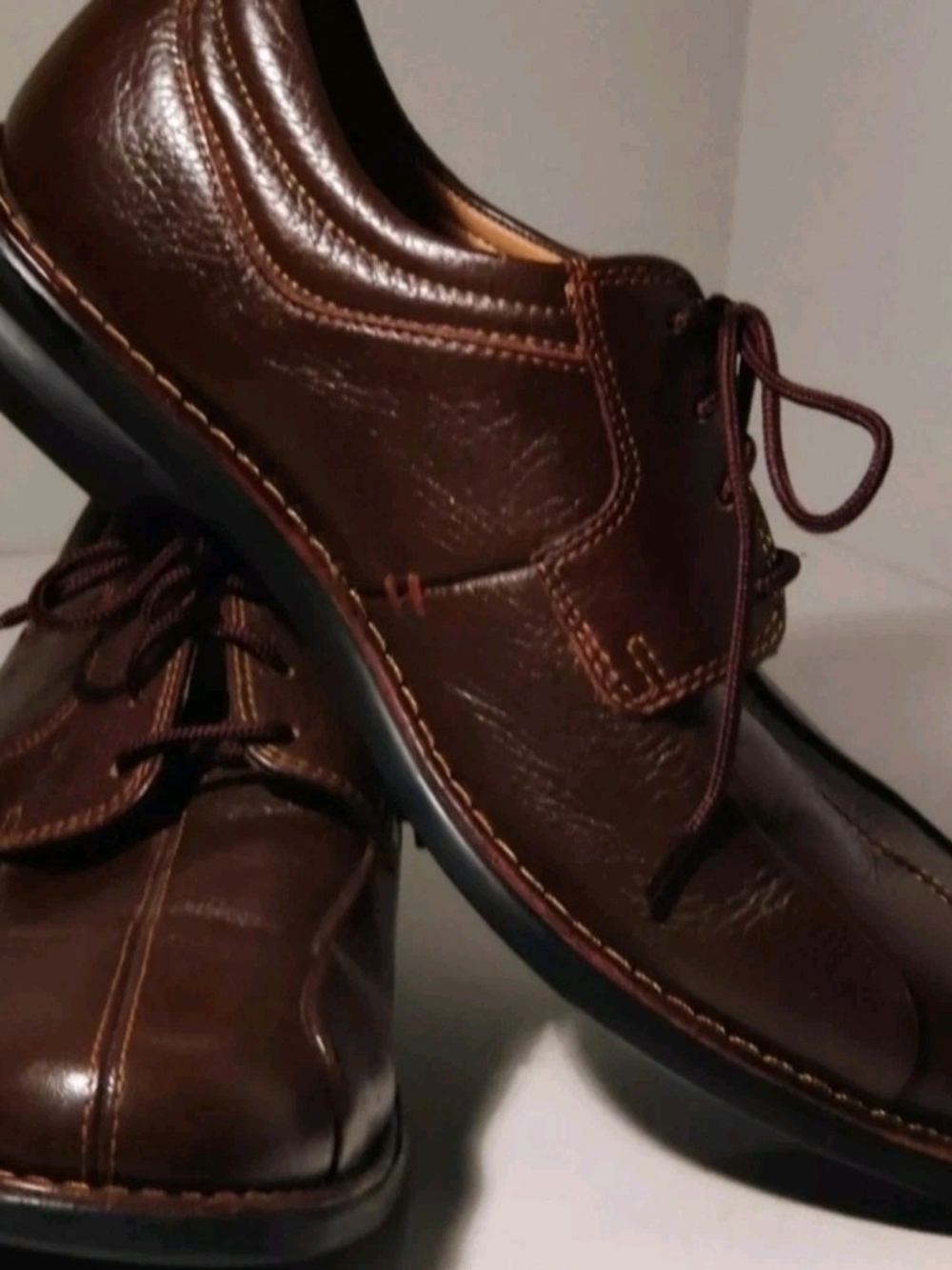 Nunn Bush Mens 9M Brown Leather & Sheepskin Lining Lace Up Loafers NEW - Picture 8 of 13